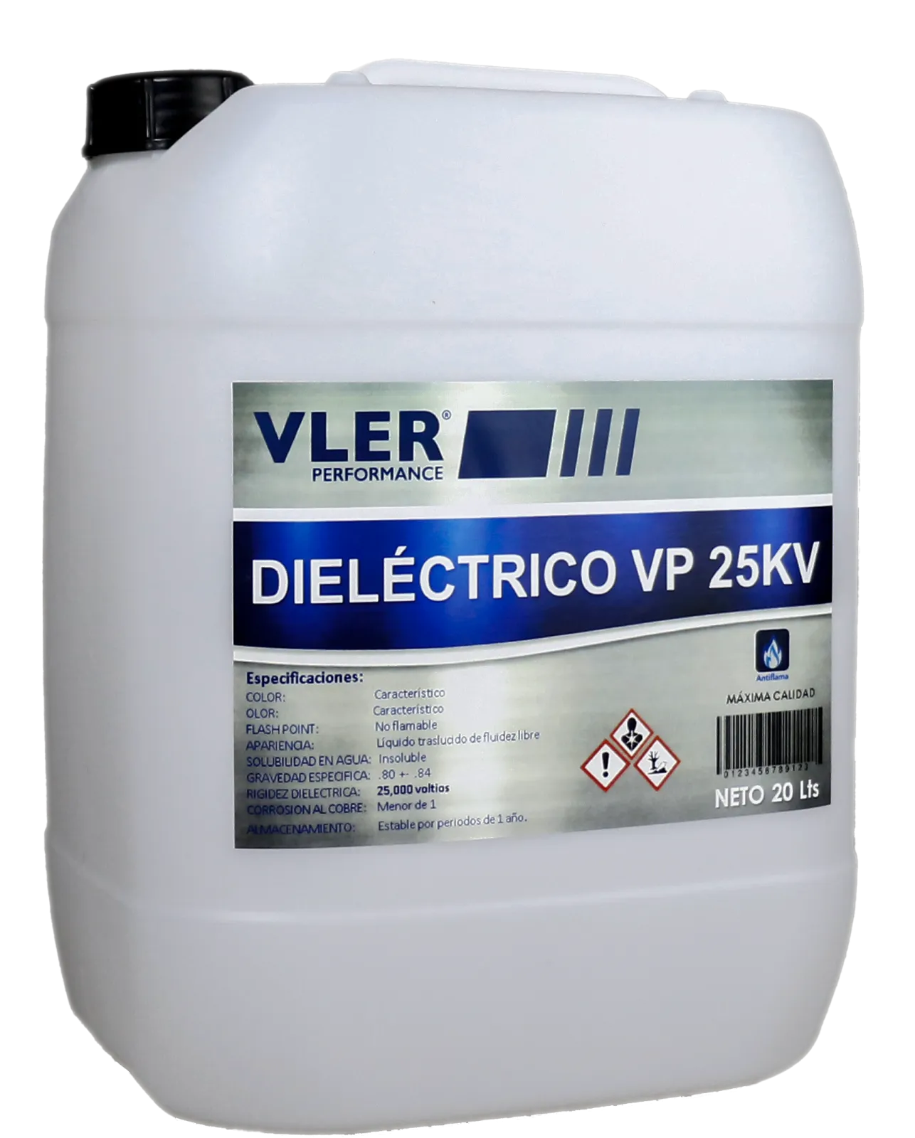 Dieléctrico VP 25,000 V - Solvente Desengrasante Dieléctrico Antiflama (Bidón 20 L)