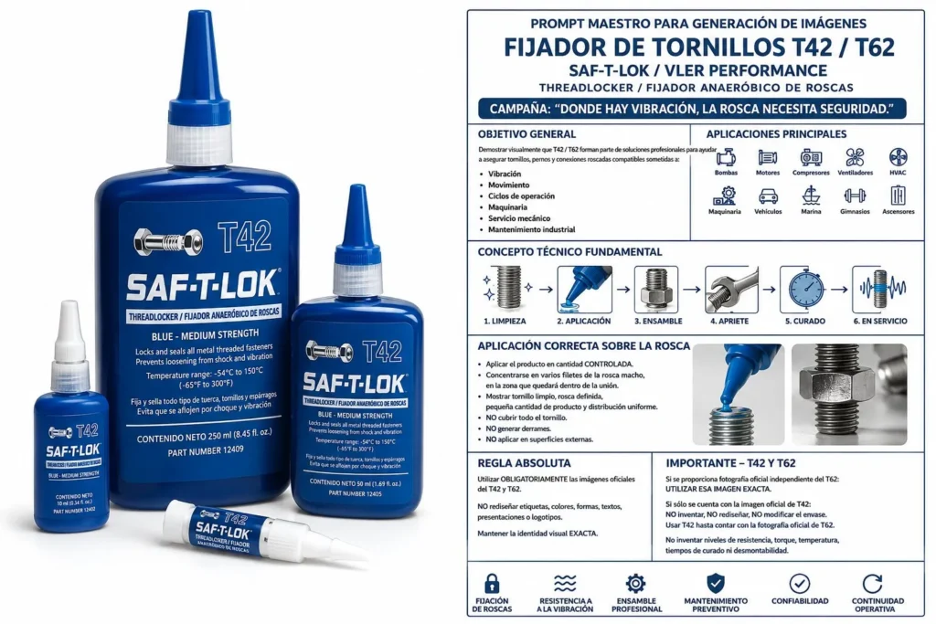 Fijador de Tornillos T42 / T62 - Adhesivo Anaeróbico SAF-T-LOK — ejemplo de uso 3