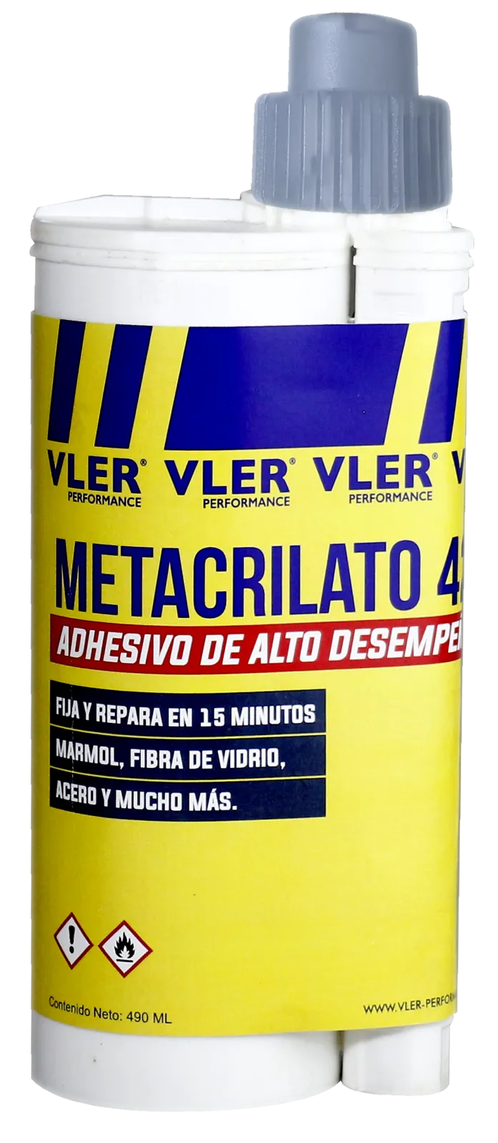 Metacrilato 420 - Adhesivo Estructural Bicomponente (Cartucho doble 490 ml)