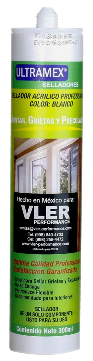 Sellador Acrílico Blanco Profesional, 300 ml