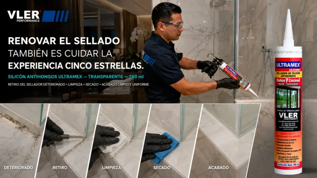Silicón Antihongos Blanco y Transparente (280 ml) — ejemplo de uso 9