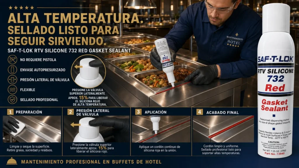 Silicón Rojo Presurizado RTV 732 (7.25 oz / 206 g) — ejemplo de uso 2
