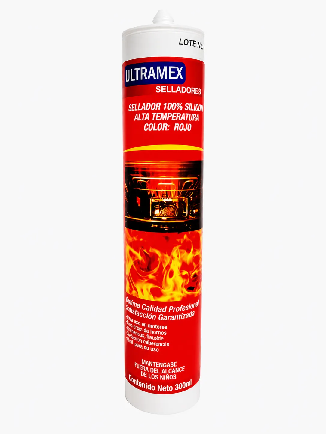 Silicón RTV Rojo de Alta Temperatura (300 ml)