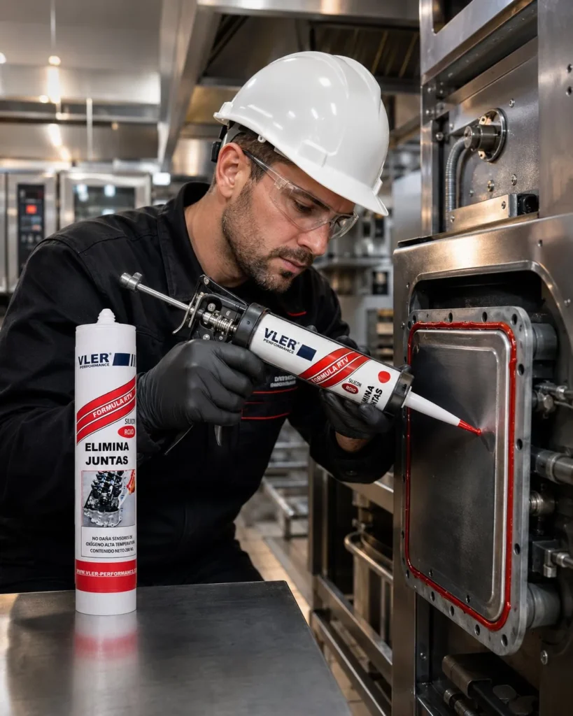 Silicón RTV Rojo de Alta Temperatura (300 ml) — ejemplo de uso 1