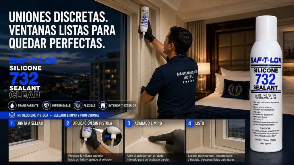 Silicón Transparente Presurizado RTV 732 (7.25 oz / 206 g) — ejemplo de uso 2