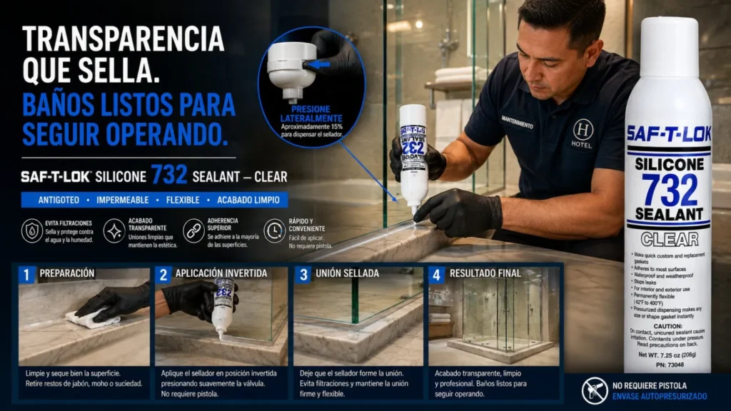 Silicón Transparente Presurizado RTV 732 (7.25 oz / 206 g) — ejemplo de uso 3