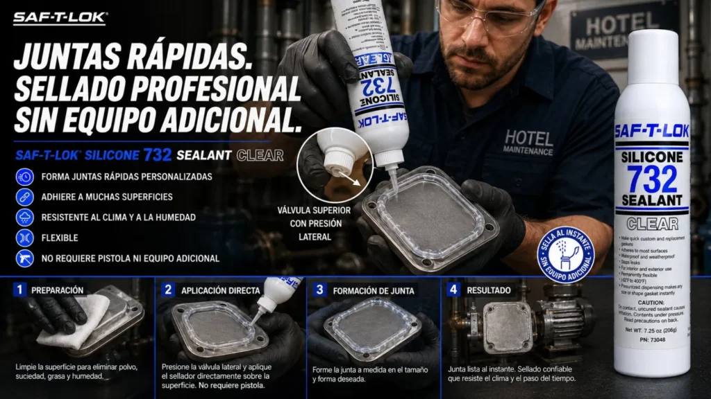 Silicón Transparente Presurizado RTV 732 (7.25 oz / 206 g) — ejemplo de uso 4
